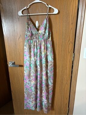 Liberty Love Pink, Mint & Brown Paisley Maxi Dress